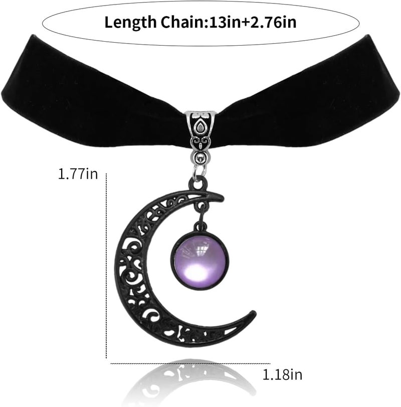 Cicod Gothic Black Velvet Goth Choker Necklace for Women,Cameo Black Choker Crow Skull Pendant Necklace Vintage Collar Skull Necklace Gothic Jewelry - Image 5